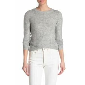 Elodie Women's Heather Grey Lightweight Crew Neck Sweater Large